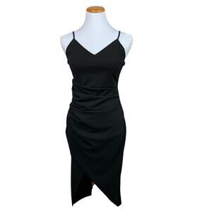 Lulus Dress Luxe Option Black Tulip Sleeveless Women's M Party Cocktail